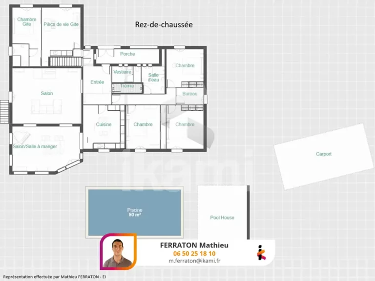 plan du rez-de-chaussee maison a vendre